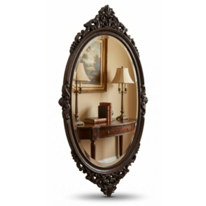 Royal Handcrafted Antique Wooden Oval Wall Mirror