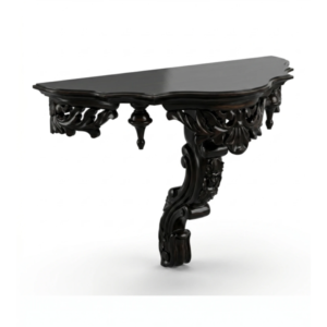 Handcrafted Solid Wood Ornate Wall-Mounted Console Table