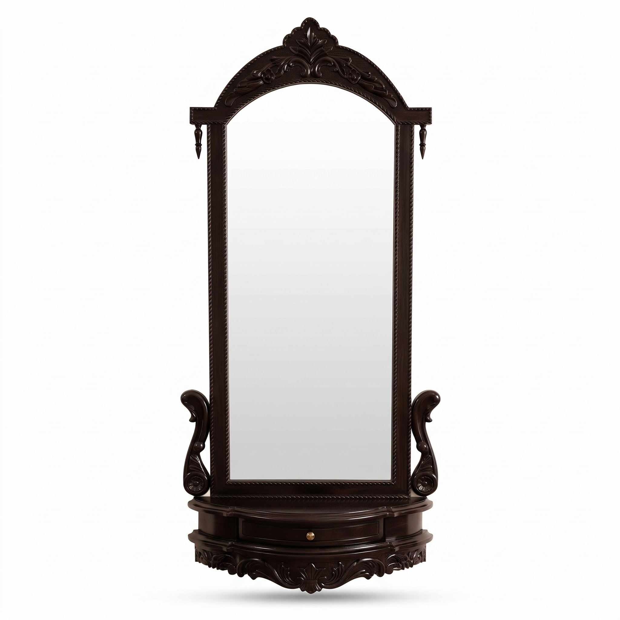 Royal Handcrafted Wall-Mounted Dressing Table with Drawer